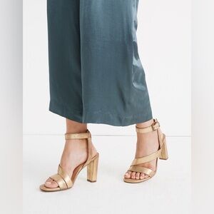 Madewell Liv Strappy Sandals - Metallic Gold - 5.5